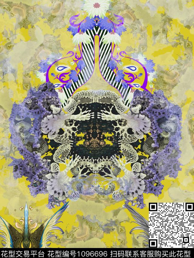 中国风动物花卉吉祥图案数码印花华亿平台下载（图片编号: 1096696） - 瓦栏（Walan）