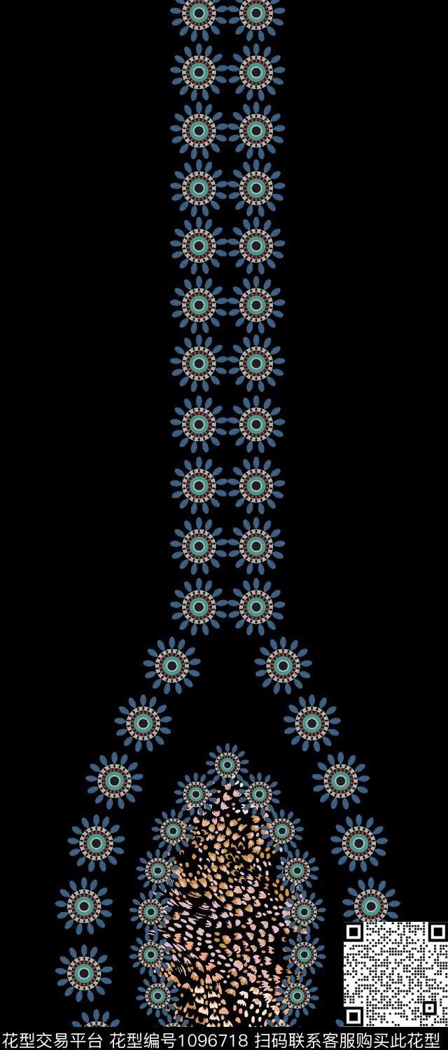 定位花抽象花卉传统印花华亿平台下载（图片编号: 1096718） - 瓦栏（Walan）