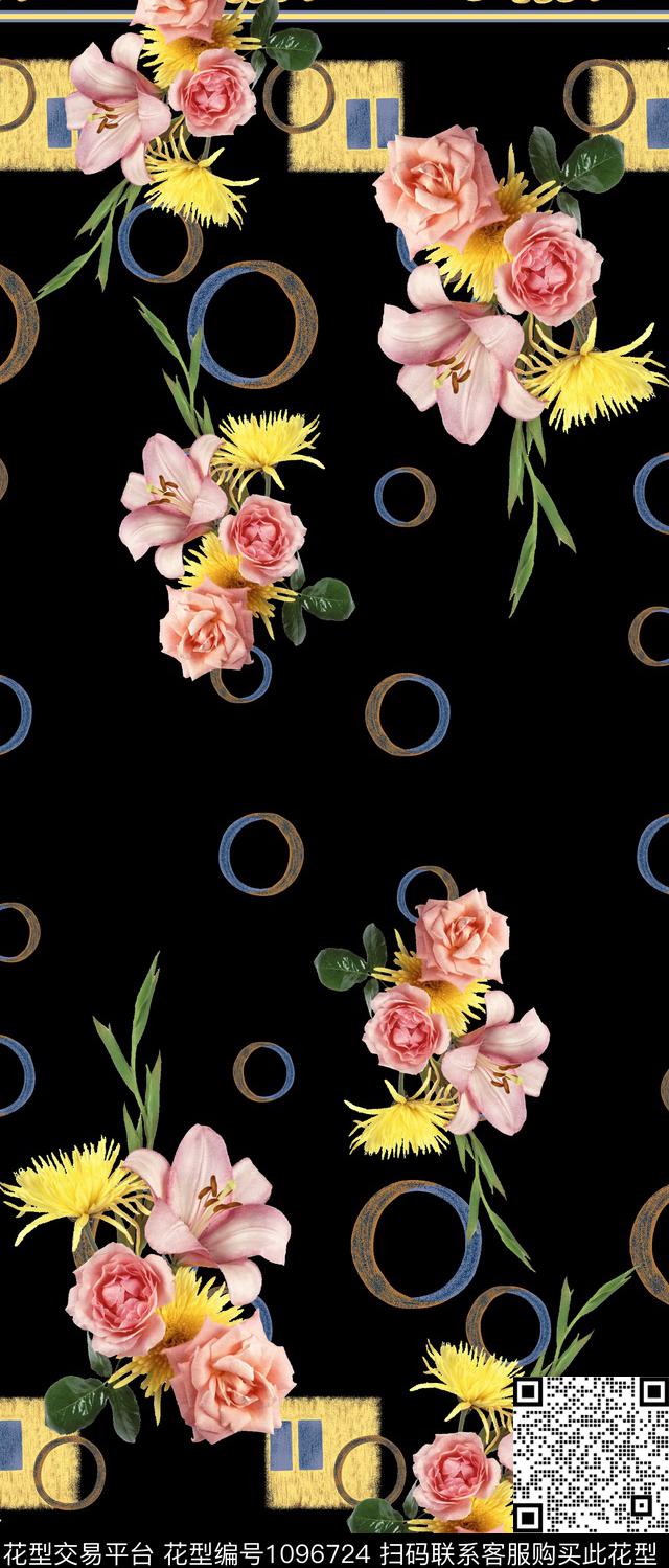 定位花花卉大牌风传统印花华亿平台下载（图片编号: 1096724） - 瓦栏（Walan）