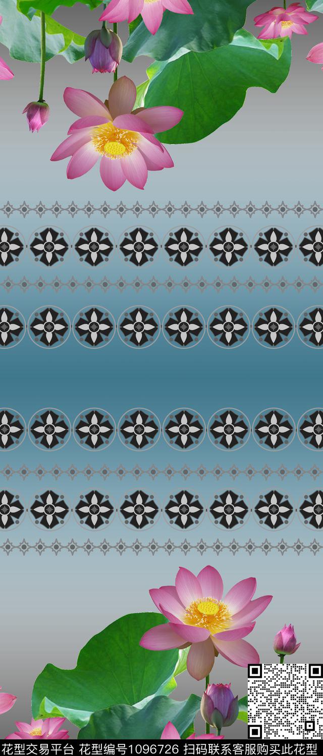定位花花卉大牌风传统印花华亿平台下载（图片编号: 1096726） - 瓦栏（Walan）