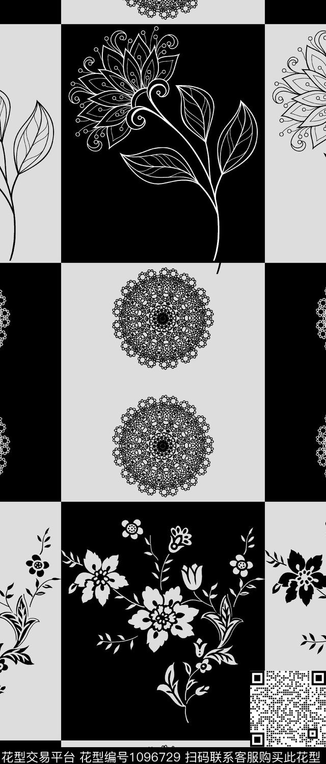 民族风抽象花卉传统印花华亿平台下载（图片编号: 1096729） - 瓦栏（Walan）