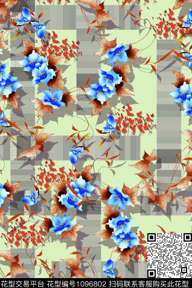 花边创意小碎花数码印花华亿平台下载（图片编号: 1096802） - 瓦栏（Walan）