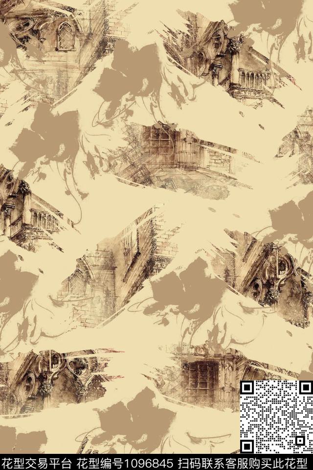 男装花卉复古数码印花华亿平台下载（图片编号: 1096845） - 瓦栏（Walan）