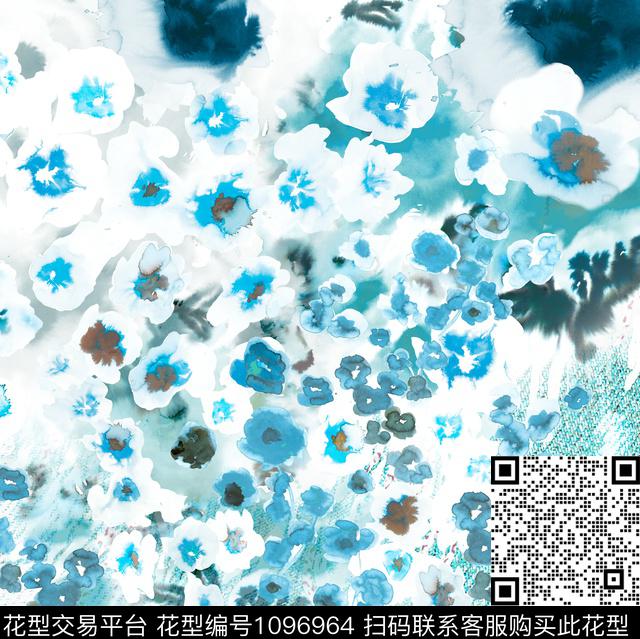 数码华亿平台水彩花卉花卉数码印花华亿平台下载（图片编号: 1096964） - 瓦栏（Walan）