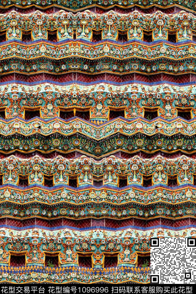 条纹休闲几何数码印花华亿平台下载（图片编号: 1096996） - 瓦栏（Walan）