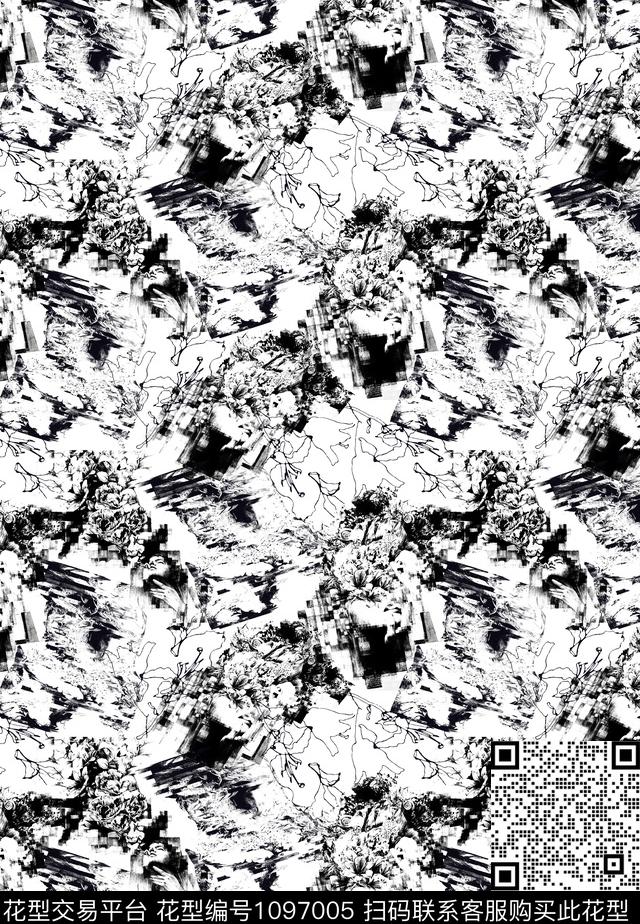 抽象女装大牌风传统印花华亿平台下载（图片编号: 1097005） - 瓦栏（Walan）