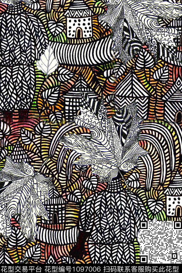 抽象建筑数码印花华亿平台下载（图片编号: 1097006） - 瓦栏（Walan）