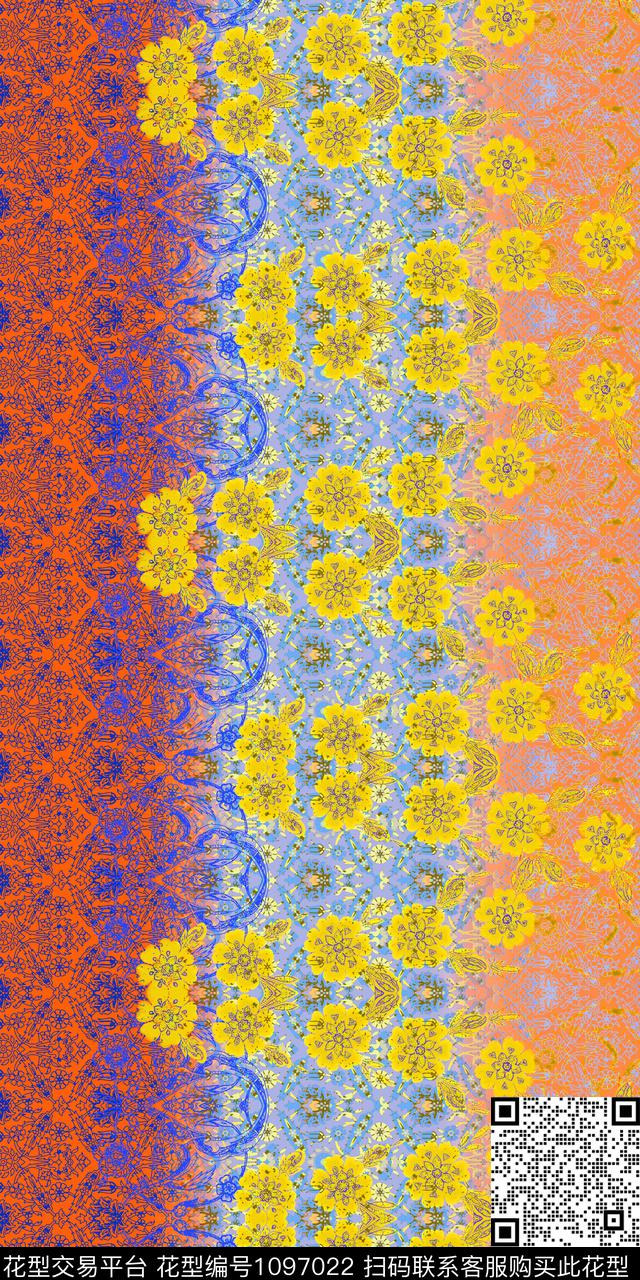 数码华亿平台民族风复古数码印花华亿平台下载（图片编号: 1097022） - 瓦栏（Walan）