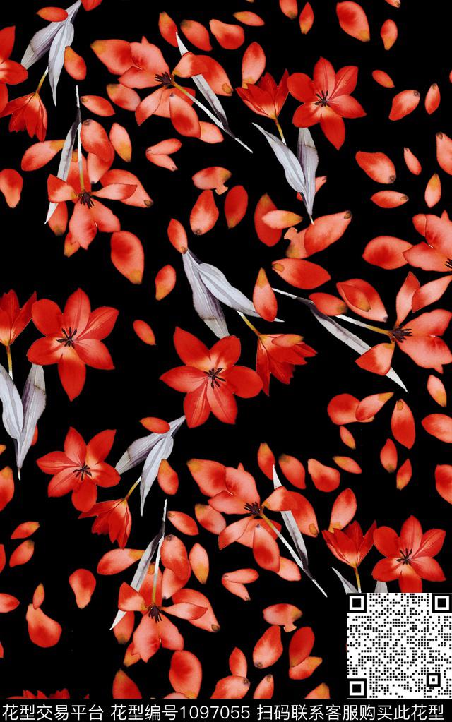 小碎花花卉清爽底花卉数码印花华亿平台下载（图片编号: 1097055） - 瓦栏（Walan）