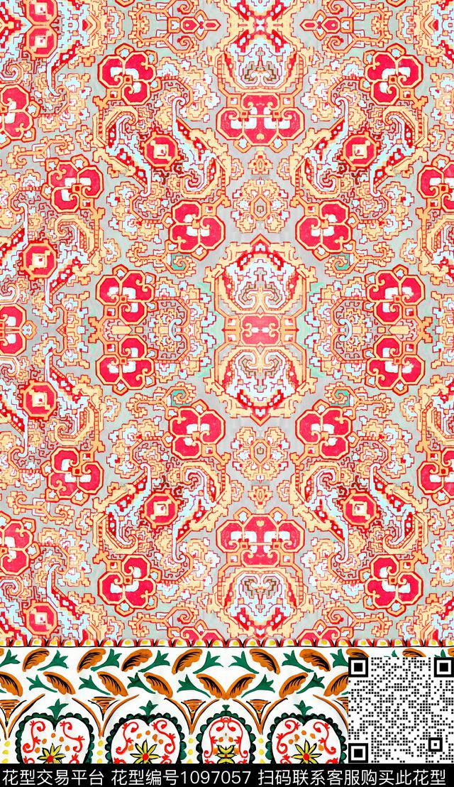 深圳定位花民族风数码印花华亿平台下载（图片编号: 1097057） - 瓦栏（Walan）