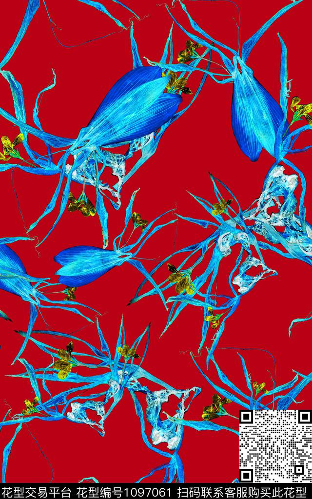 小碎花花卉数码印花华亿平台下载（图片编号: 1097061） - 瓦栏（Walan）
