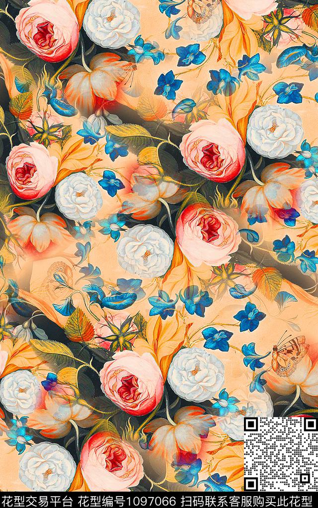 花卉写实花卉油画华亿平台数码印花华亿平台下载（图片编号: 1097066） - 瓦栏（Walan）