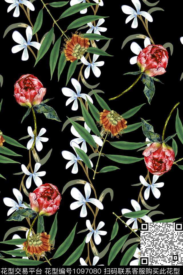 小碎花休闲花卉数码印花华亿平台下载（图片编号: 1097080） - 瓦栏（Walan）