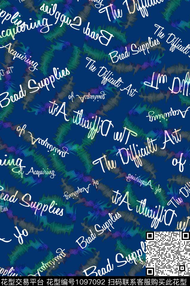 趣味炫彩字母传统印花华亿平台下载（图片编号: 1097092） - 瓦栏（Walan）