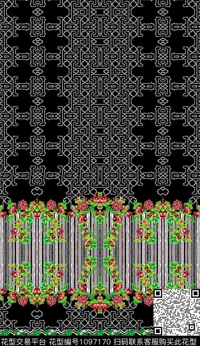 波西米亚民族风复古数码印花华亿平台下载（图片编号: 1097170） - 瓦栏（Walan）