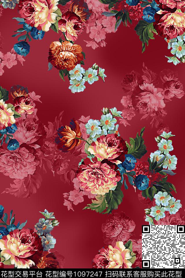 数码华亿平台花卉中老年数码印花华亿平台下载（图片编号: 1097247） - 瓦栏（Walan）