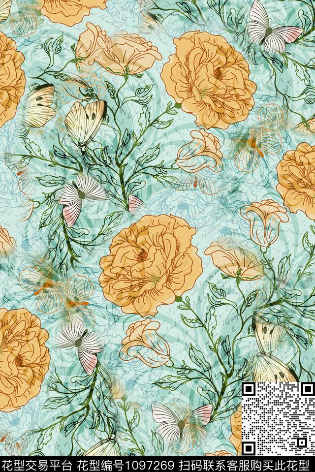 小碎花数码华亿平台定位花数码印花华亿平台下载（图片编号: 1097269） - 瓦栏（Walan）