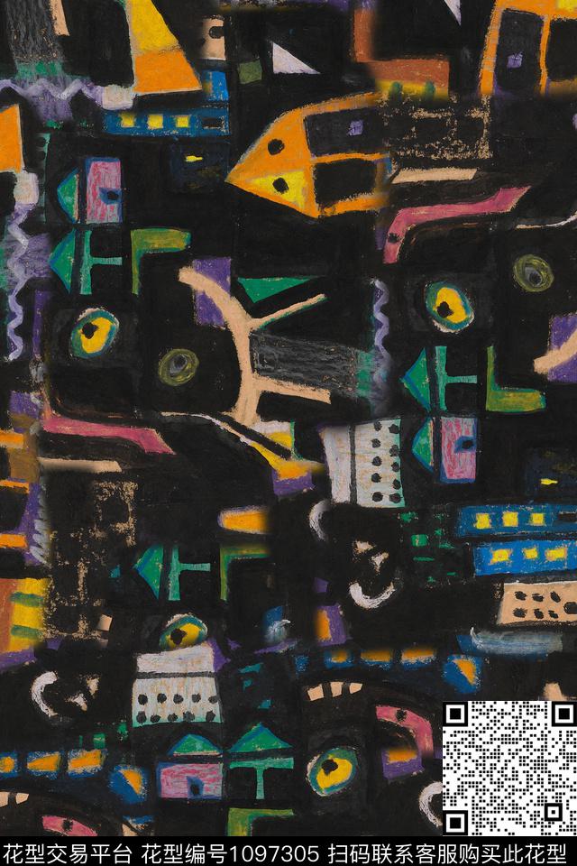 数码华亿平台抽象休闲数码印花华亿平台下载（图片编号: 1097305） - 瓦栏（Walan）