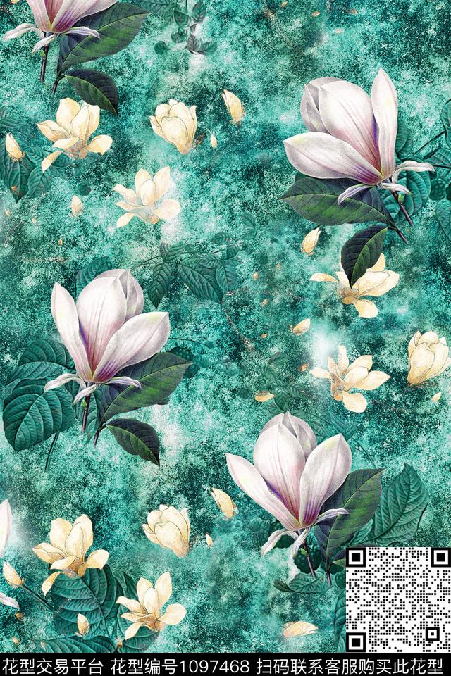 肌理休闲花卉数码印花华亿平台下载（图片编号: 1097468） - 瓦栏（Walan）