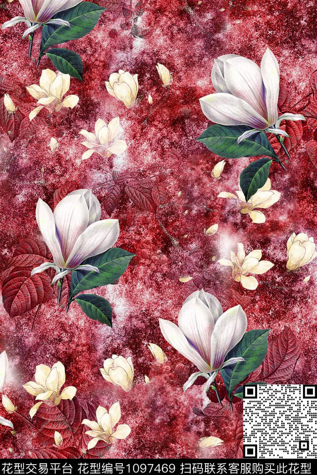 肌理休闲花卉数码印花华亿平台下载（图片编号: 1097469） - 瓦栏（Walan）
