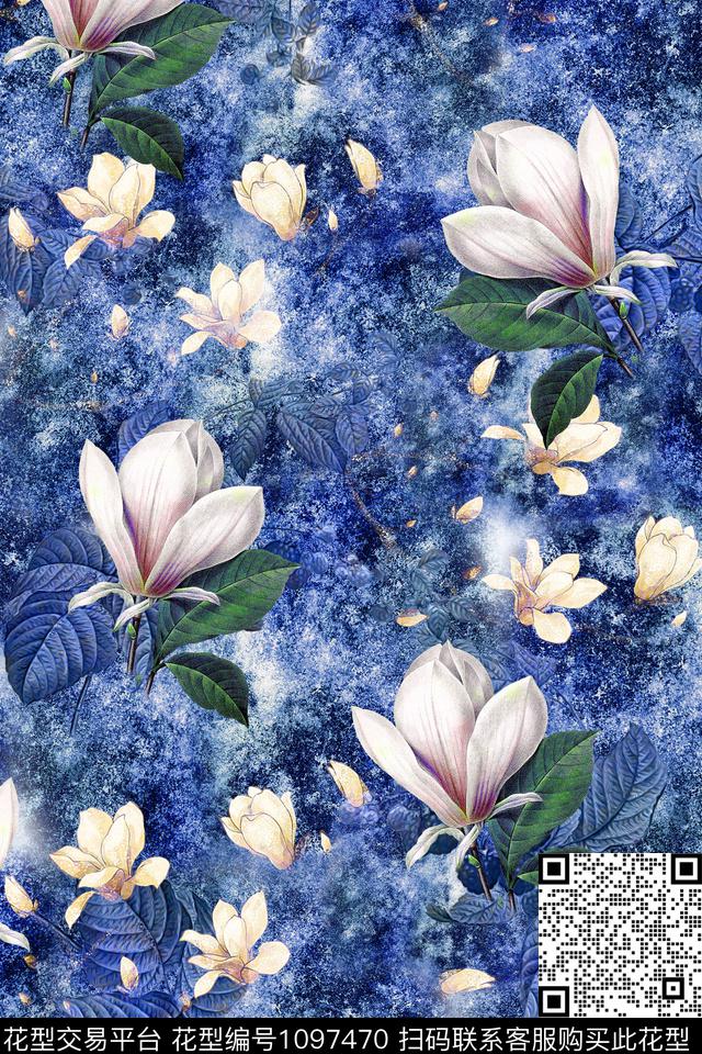 肌理休闲花卉数码印花华亿平台下载（图片编号: 1097470） - 瓦栏（Walan）