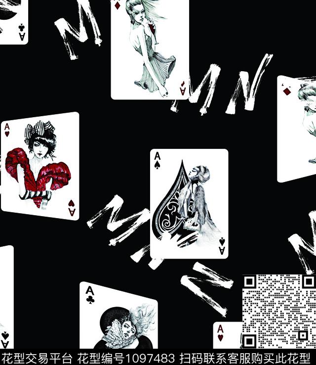 男装扑克数码印花华亿平台下载（图片编号: 1097483） - 瓦栏（Walan）