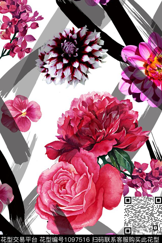 小碎花数码华亿平台抽象数码印花华亿平台下载（图片编号: 1097516） - 瓦栏（Walan）