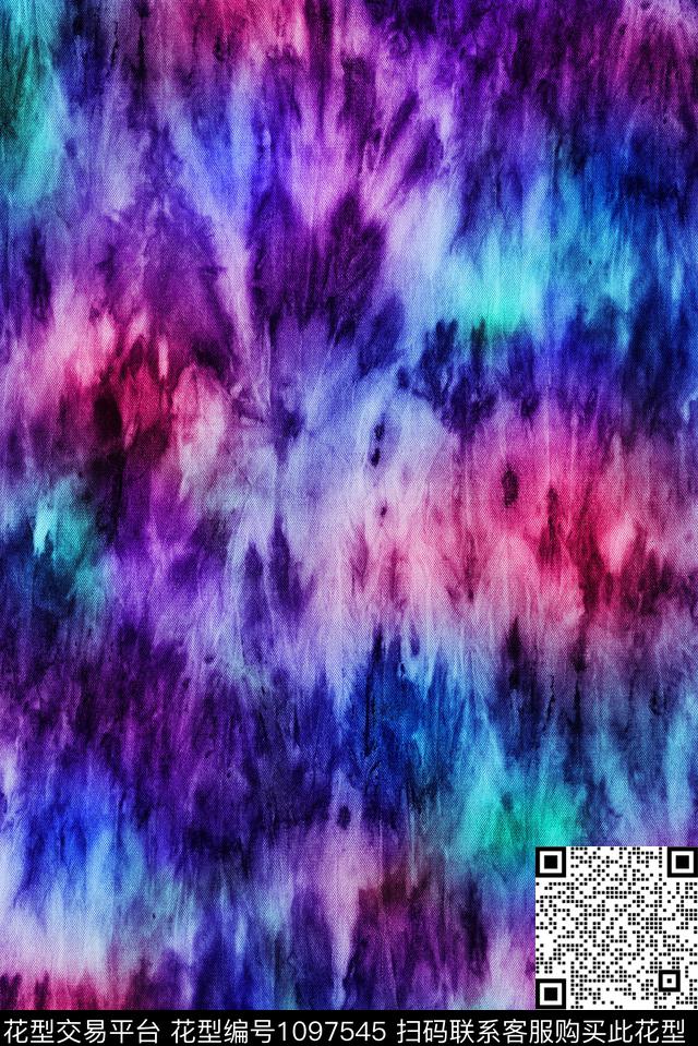 肌理抽象扎染华亿平台数码印花华亿平台下载（图片编号: 1097545） - 瓦栏（Walan）