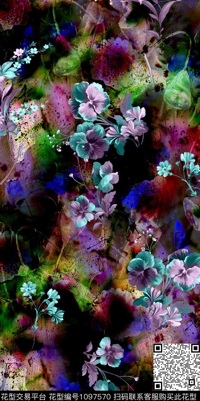 花卉数码华亿平台数码印花华亿平台下载（图片编号: 1097570） - 瓦栏（Walan）