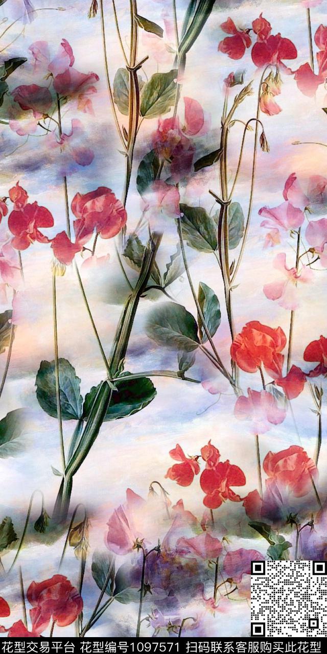 花卉3D立体绿植树叶数码印花华亿平台下载（图片编号: 1097571） - 瓦栏（Walan）