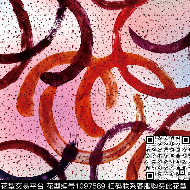 趣味肌理抽象数码印花华亿平台下载（图片编号: 1097589） - 瓦栏（Walan）