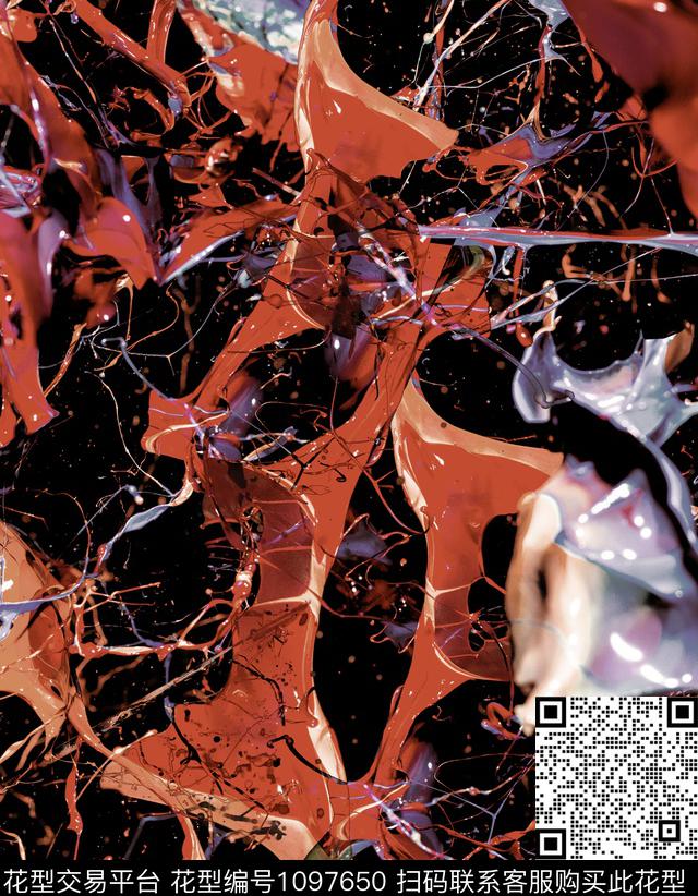 抽象肌理数码印花华亿平台下载（图片编号: 1097650） - 瓦栏（Walan）