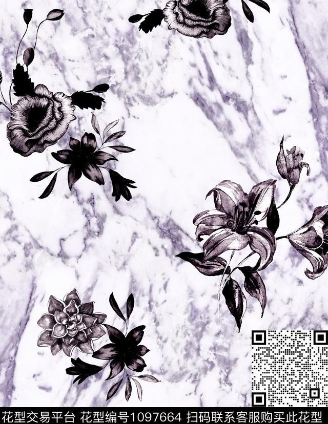 大理石百合玛瑙石数码印花华亿平台下载（图片编号: 1097664） - 瓦栏（Walan）