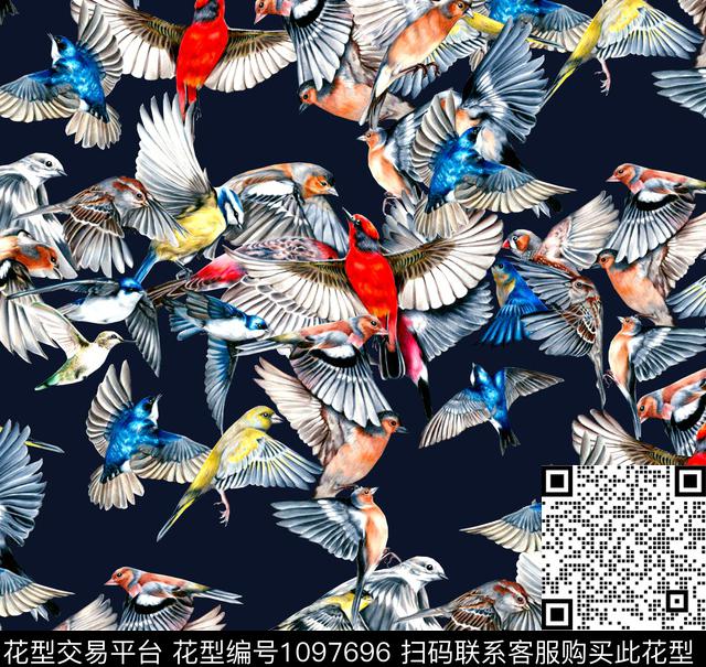 猴子天鹅鹦鹉数码印花华亿平台下载（图片编号: 1097696） - 瓦栏（Walan）