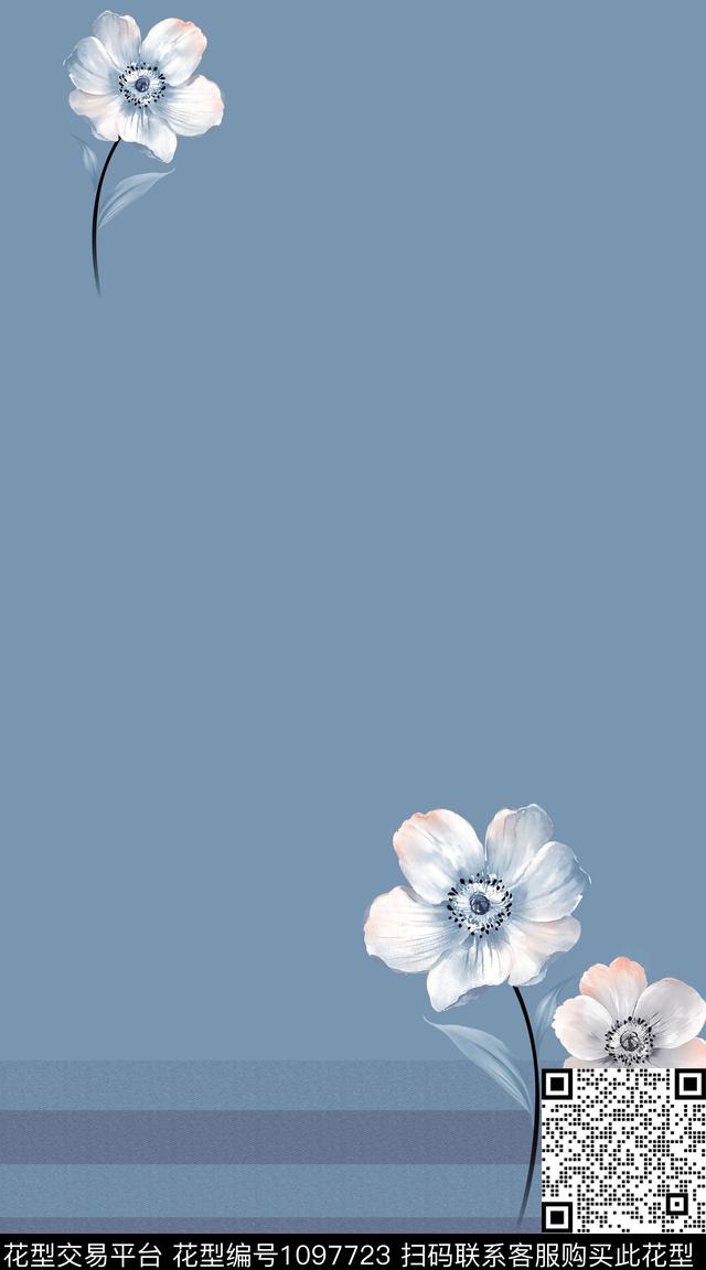 数码华亿平台花卉几何数码印花华亿平台下载（图片编号: 1097723） - 瓦栏（Walan）