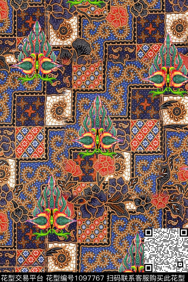 创意数码华亿平台民族风数码印花华亿平台下载（图片编号: 1097767） - 瓦栏（Walan）