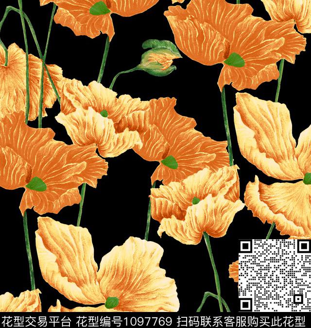 虞美人GUCCI大牌风数码印花华亿平台下载（图片编号: 1097769） - 瓦栏（Walan）