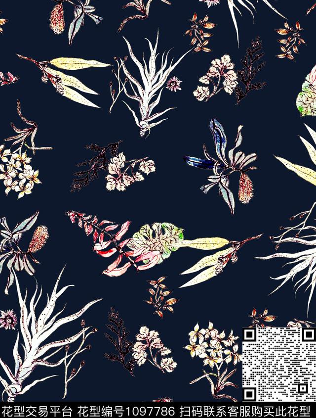 小碎花数码印花华亿平台下载（图片编号: 1097786） - 瓦栏（Walan）