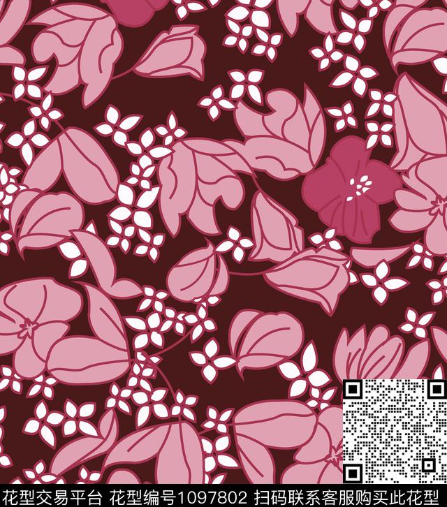 抽象欧洲小碎花数码印花华亿平台下载（图片编号: 1097802） - 瓦栏（Walan）