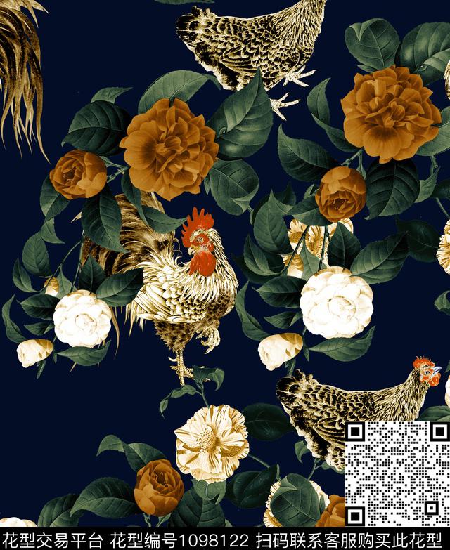 郁金香玫瑰花茶花数码印花华亿平台下载（图片编号: 1098122） - 瓦栏（Walan）