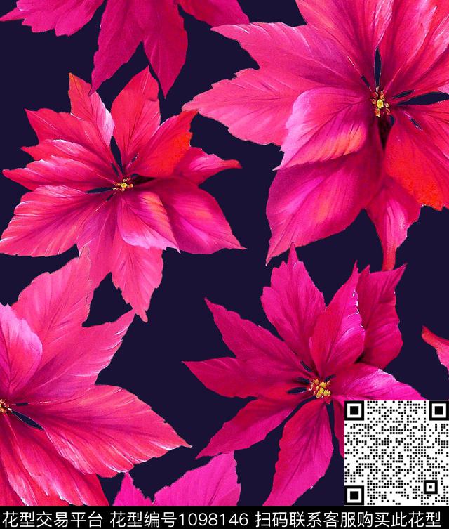 牡丹兰花数码印花华亿平台下载（图片编号: 1098146） - 瓦栏（Walan）