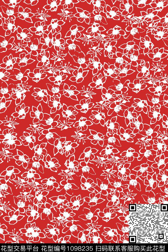 小碎花花卉大牌风传统印花华亿平台下载（图片编号: 1098235） - 瓦栏（Walan）