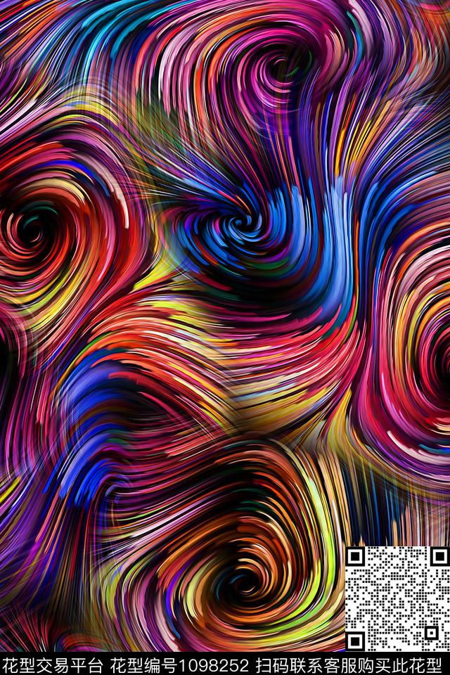 炫彩抽象中老年数码印花华亿平台下载（图片编号: 1098252） - 瓦栏（Walan）