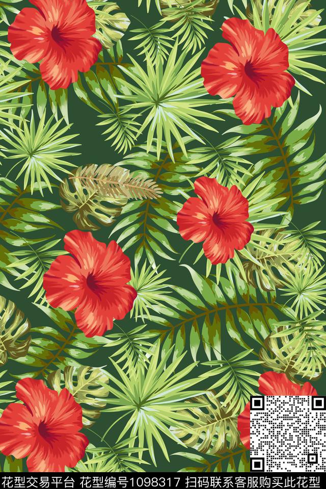 大花数码华亿平台复古数码印花华亿平台下载（图片编号: 1098317） - 瓦栏（Walan）