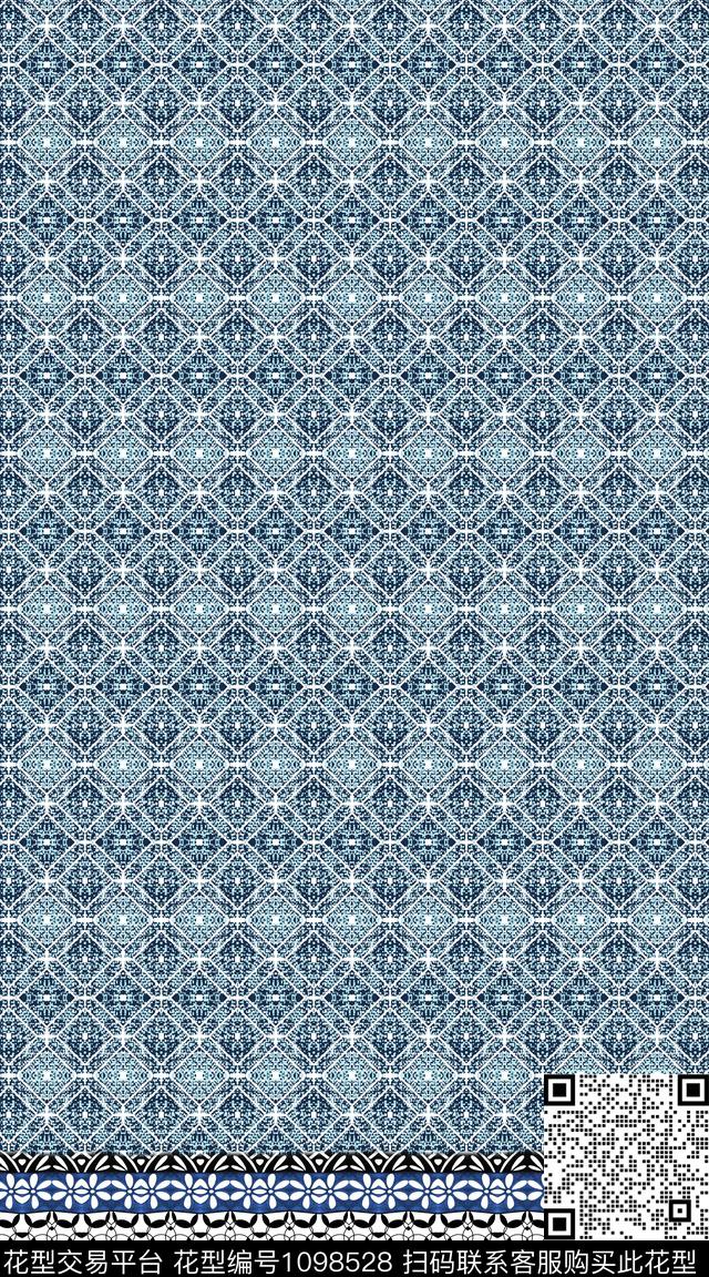 数码华亿平台定位花民族风数码印花华亿平台下载（图片编号: 1098528） - 瓦栏（Walan）