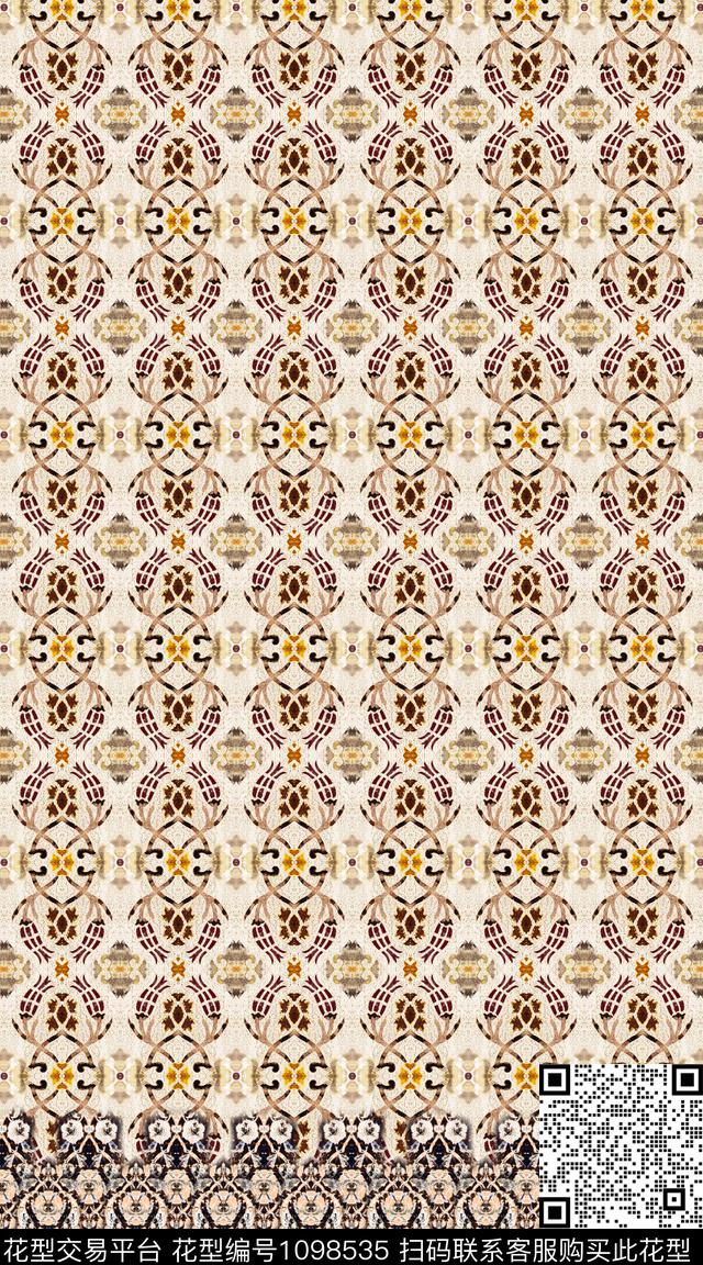 数码华亿平台定位花佩斯利数码印花华亿平台下载（图片编号: 1098535） - 瓦栏（Walan）