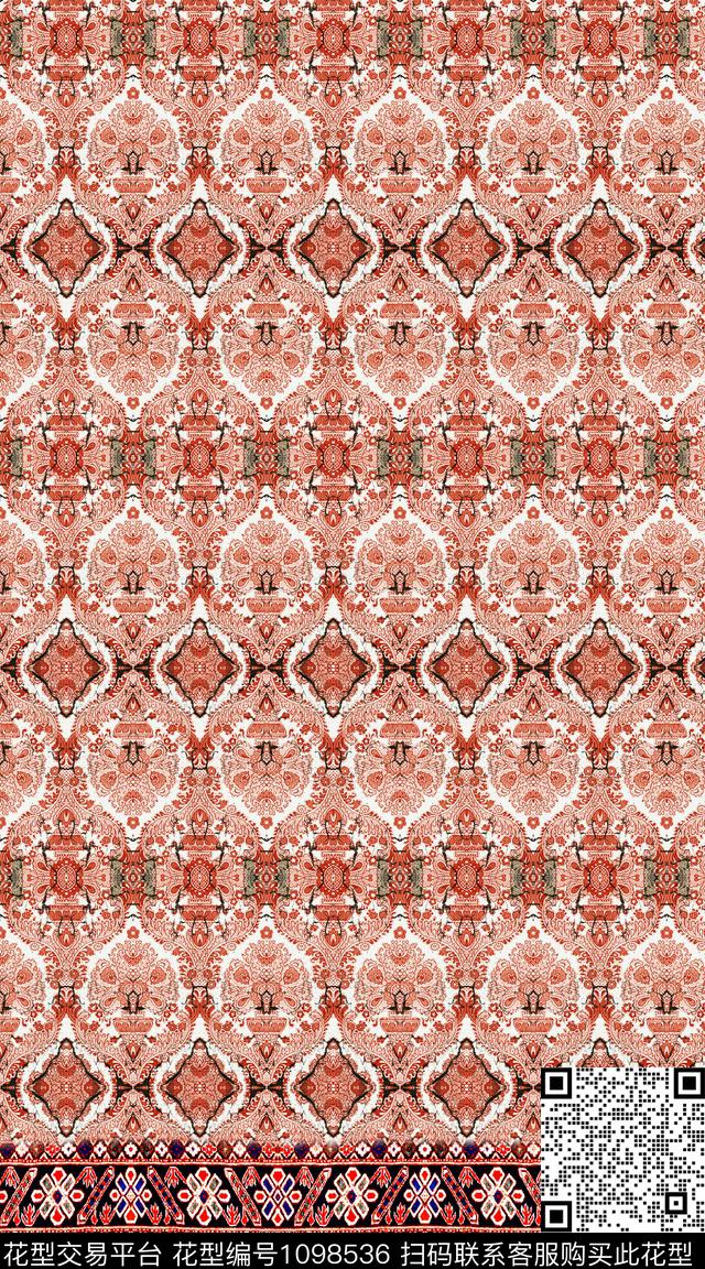 数码华亿平台定位花佩斯利数码印花华亿平台下载（图片编号: 1098536） - 瓦栏（Walan）