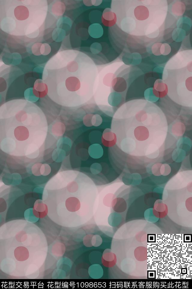 迷彩圆圈与波点水彩花卉数码印花华亿平台下载（图片编号: 1098653） - 瓦栏（Walan）