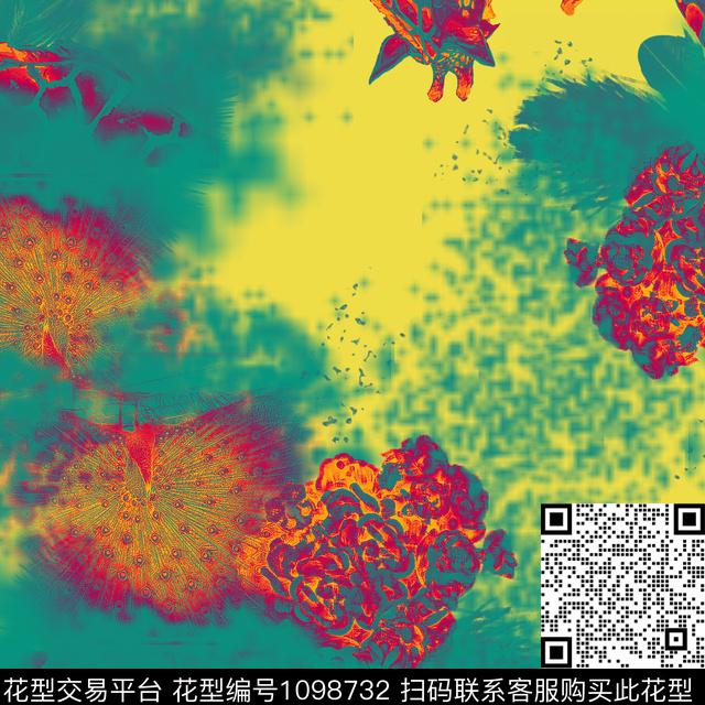创意抽象几何数码印花华亿平台下载（图片编号: 1098732） - 瓦栏（Walan）