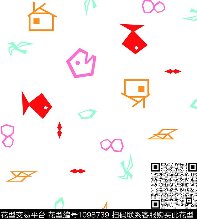 卡通人物动物大牌风传统印花华亿平台下载（图片编号: 1098739） - 瓦栏（Walan）